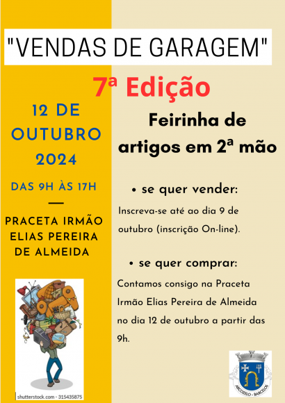 Vendas de Garagem - Feirinha de Artigos em 2ª Mão 7ª Edição